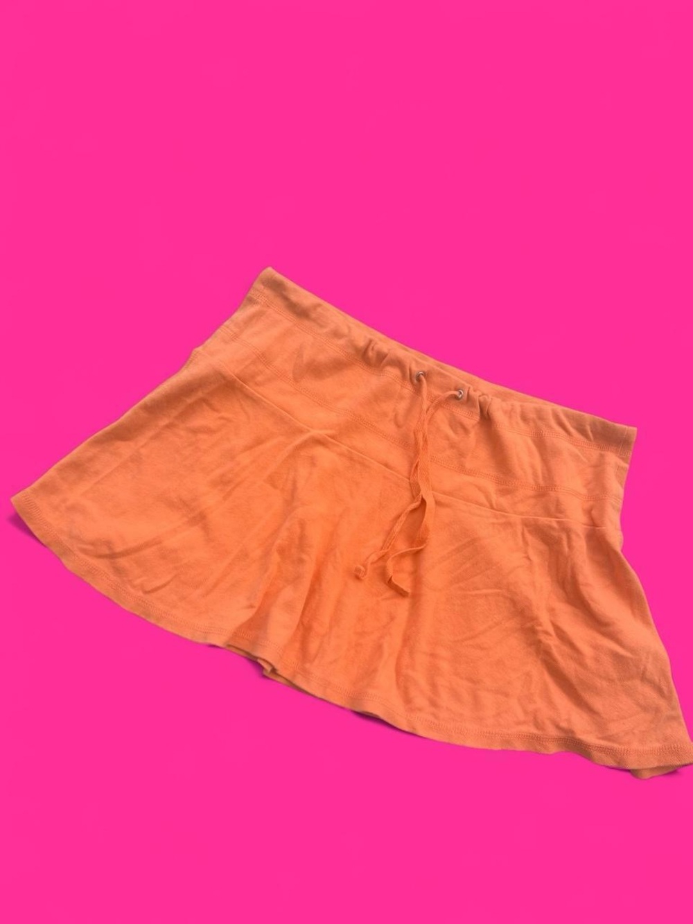 Y2K mini skirt Women's Orange Drawstring Flared